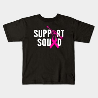 Support Squad Breast Cancer Awareness Pink Ribbon Kids T-Shirt
